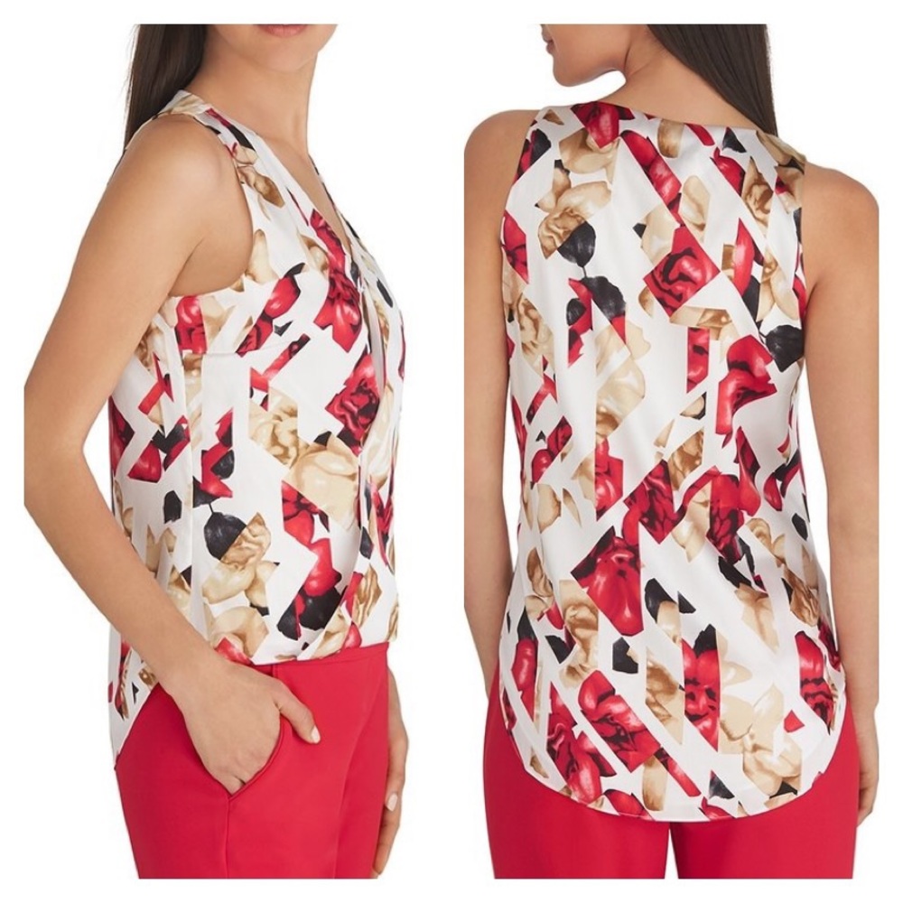 White House Black Market Rose Silk Stretch Blouse